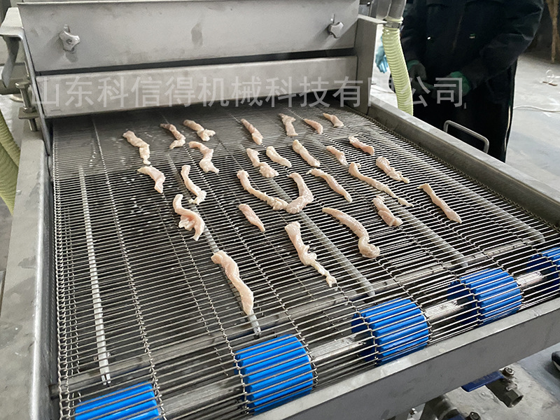 雪花鸡柳上粉机 无骨鸡柳条裹粉机
